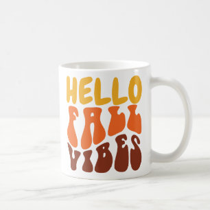 Caneca De Café Retro Hello Fall Vibes Pumpkin Spice Cozy Fall