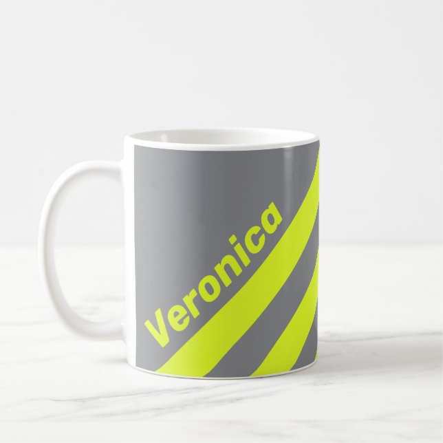 Caneca De Café Retro HI VIS Three Stripes with Name (Esquerda)