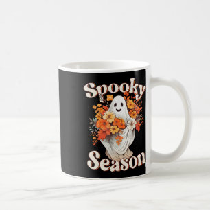 Caneca De Café Retro Hippie Halloween Cute Ghost Spooky Season Fu