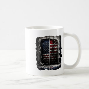 Caneca De Café Retro Hockey American Flag Vintage Hockey Flag Usa