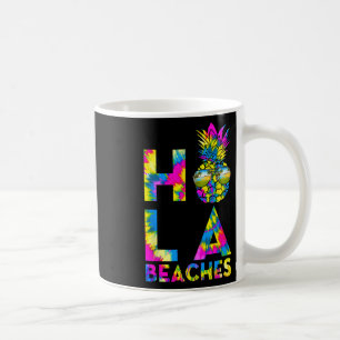 Caneca De Café Retro Hola Beaches Pineapple Tiedye Beach Summer V