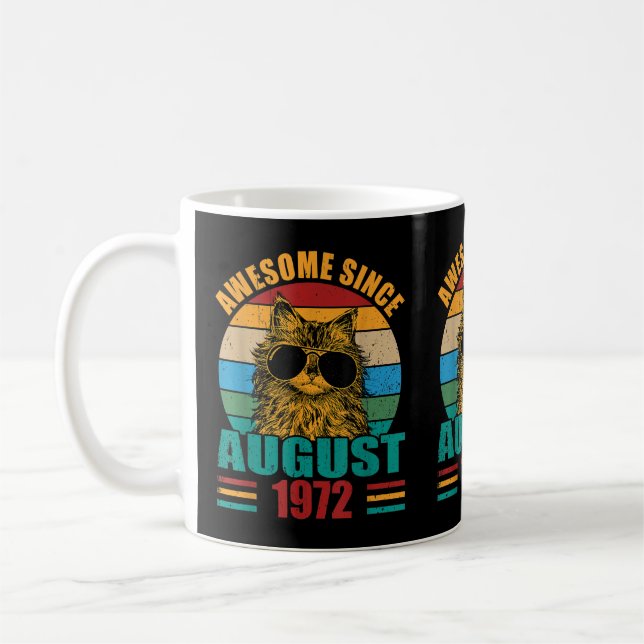 Caneca De Café Retro Incrível Desde agosto de 1972 50º Aniversári (Esquerda)