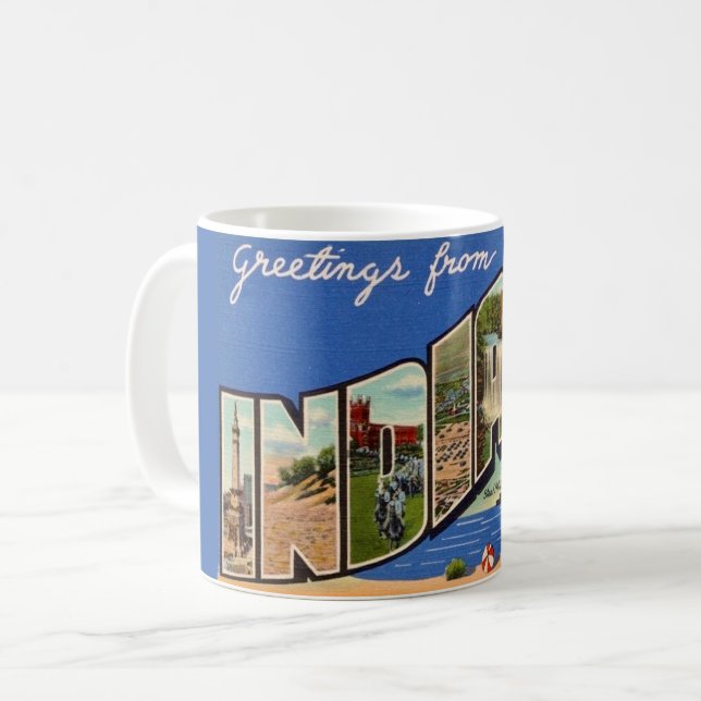 Caneca De Café Retro Indiana Greeting Mug (Frente Esquerda)