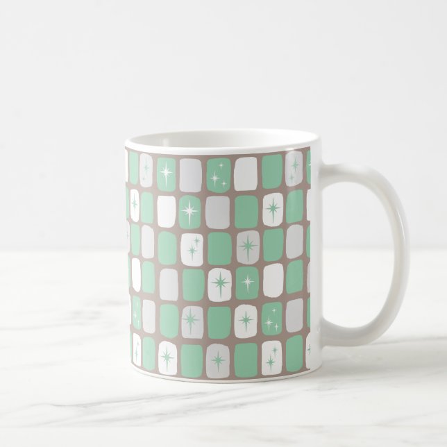 Caneca De Café Retro Jade Starbursts Coffee Mug (Direita)