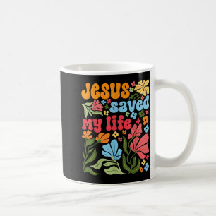Caneca De Café Retro Jesus Cristo Salvou Minha Vida Boho Floral C