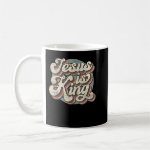 Caneca De Café Retro Jesus é rei cristão Bíblia religioso