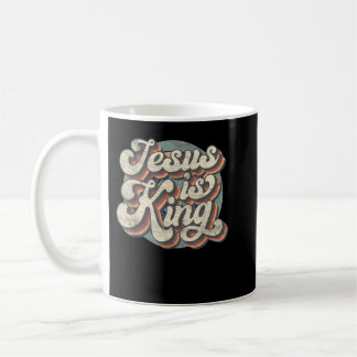 Caneca De Café Retro Jesus é rei cristão Bíblia religioso
