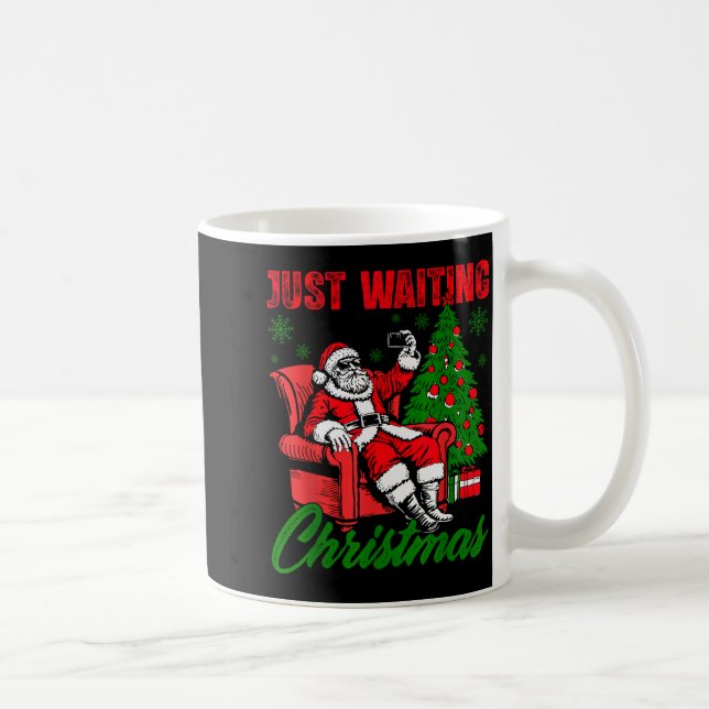 Caneca De Café Retro Just Waiting For Christmas Santa Merry Xmas  (Direita)