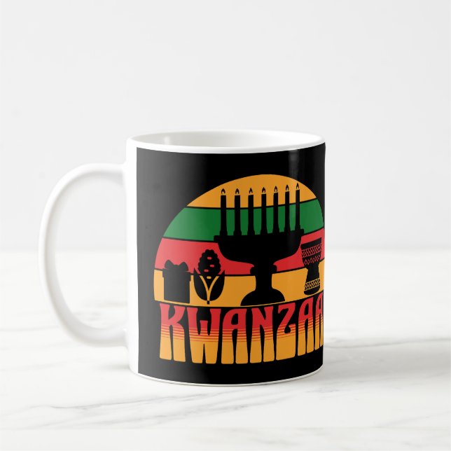 Caneca De Café Retro Kwanzaa (Esquerda)
