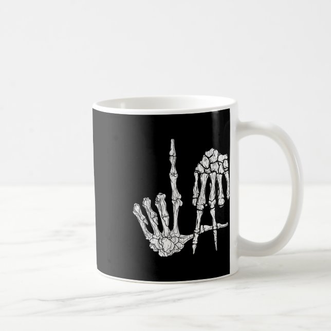 Caneca De Café Retro La Hands Skeleton Los Angeles Sinal Hall (Direita)