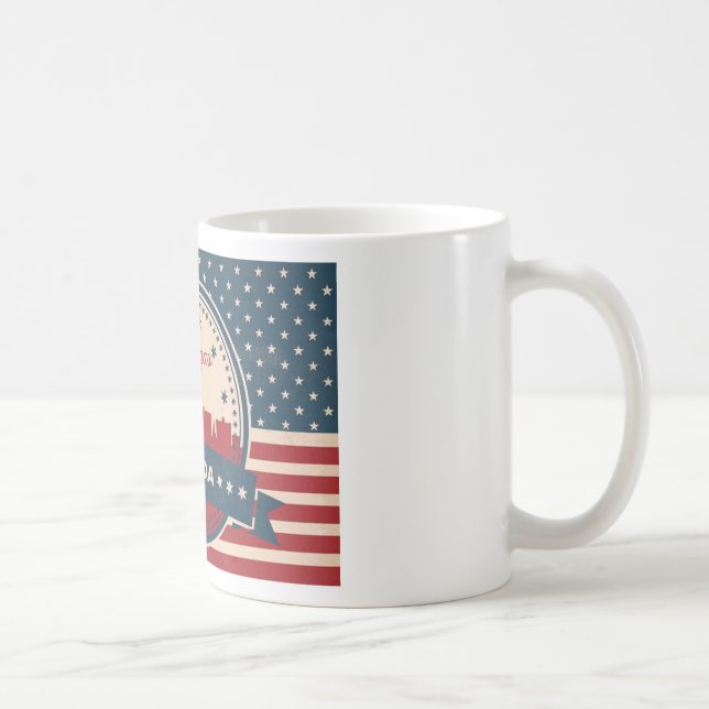 Caneca De Café Retro Las Vegas Skyline (Direita)