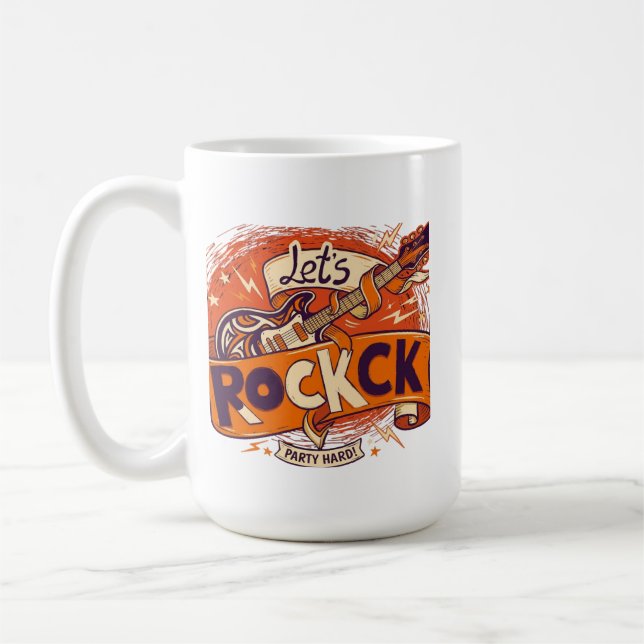 Caneca de Café Retro Let's Rock (Esquerda)