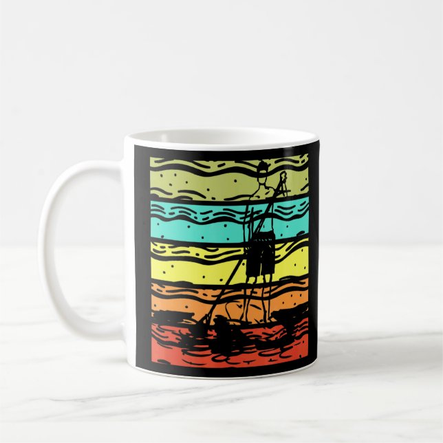Caneca De Café Retro Levante Paddleboarder Paddleboarder Fora (Esquerda)