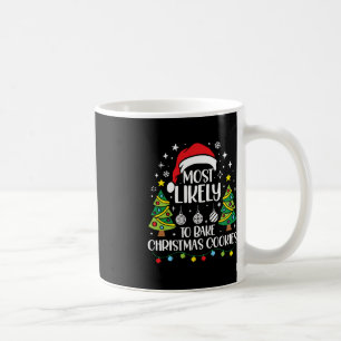 Caneca De Café Retro Mais Provável À Família De Cookies De Natal 
