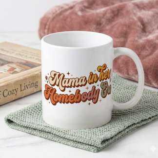 Caneca De Café Retro Mama em Seu Estilo de Era Caseira Café Mu