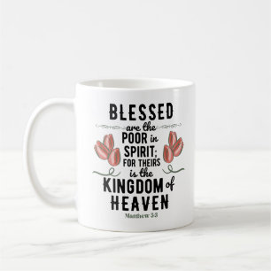 Caneca De Café Retro Matthew 5:3 Bíblia Verse Mug