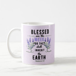 Caneca De Café Retro Matthew 5:5 Verso da Bíblia