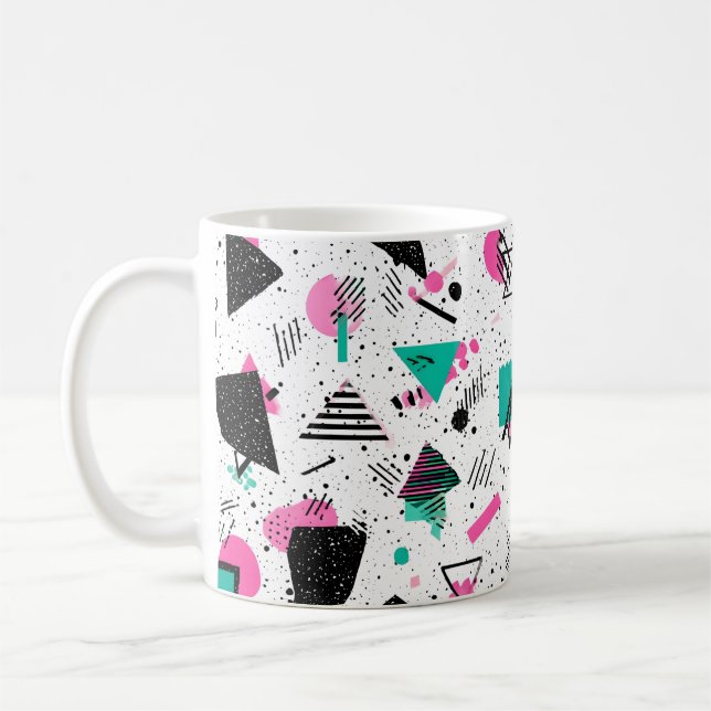 Caneca De Café Retro Memphis Geometric Pattern (Esquerda)
