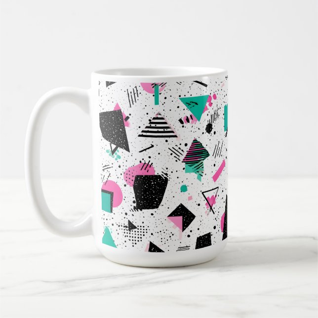 Caneca De Café Retro Memphis Geometric Pattern (Esquerda)