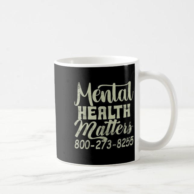 Caneca De Café Retro Mental Health S 800-273-8255 - Mental Health (Direita)