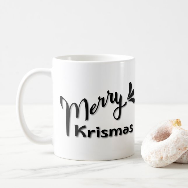 Caneca De Café Retro Merry Christmas Style (Com Donut)