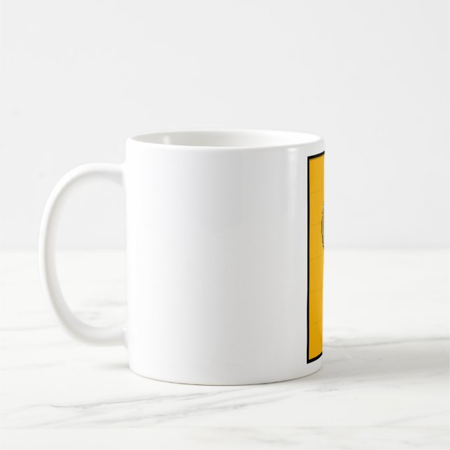 Caneca De Café Retro Microphone on Bold Yellow (Esquerda)