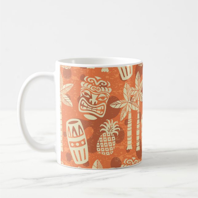 Caneca De Café Retro Mid Century Modern Tiki Pattern (Esquerda)