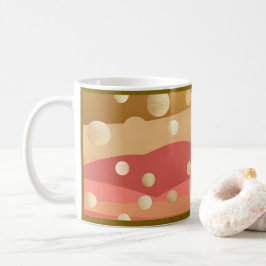 Caneca De Café Retro Modern Polka dots with Autumnal Dunes