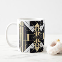 Retro Moderna Deco de Arte Inspirou Mug de Café