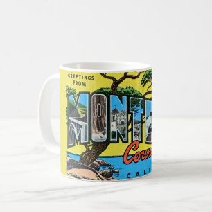 Caneca De Café Retro Monterey County CA Greeting Mug