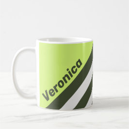 Caneca De Café Retro Moss Fade Stripes with Name