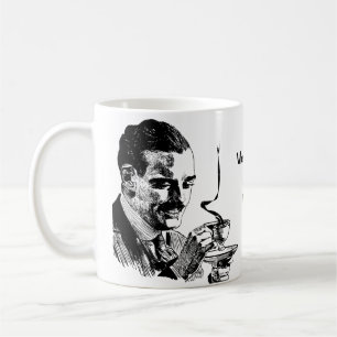 Caneca De Café Retro Mustache Business Homem Bebendo Café