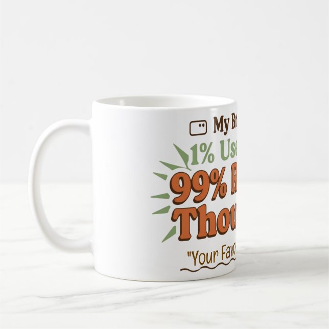 Caneca de Café Retro My Brain Tabs  (Esquerda)