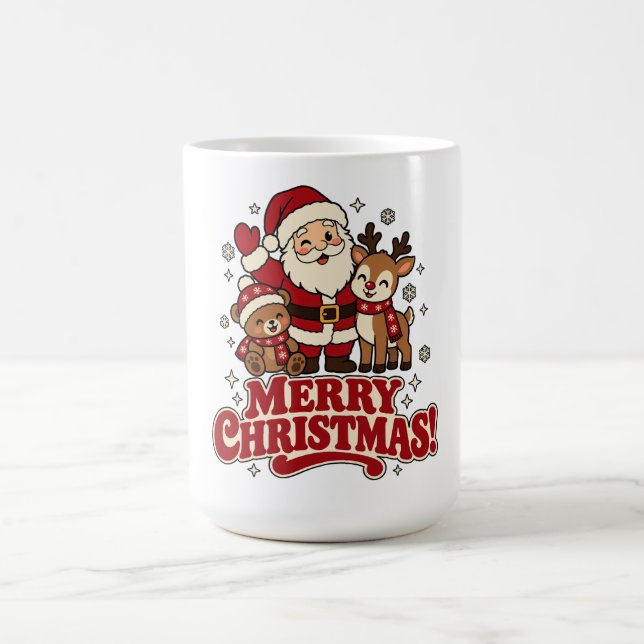Caneca de café retrô Natal Feliz Natal (Centro)