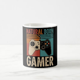 Caneca De Café Retro Natural Born Gamer Funny