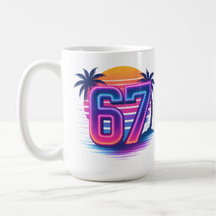 Caneca De Café Retro Neon 67 Estética