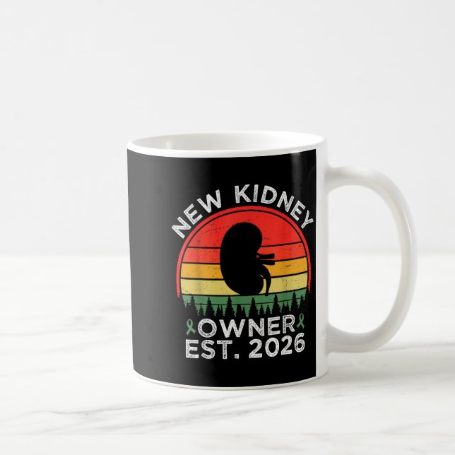 Caneca De Café Retro New Kidney Owner Est. 2026 Kidney Transplant (Direita)