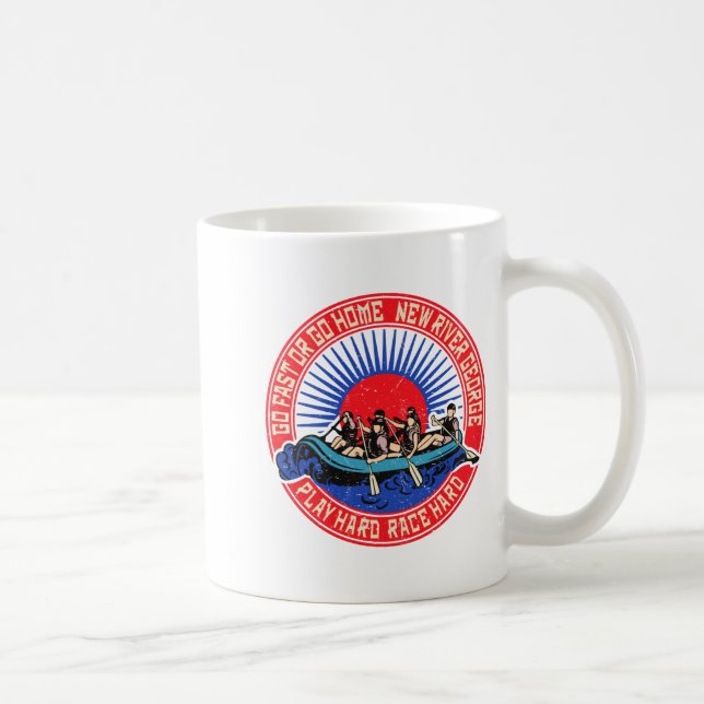 Caneca De Café Retro New River George Rafting _1  (Direita)