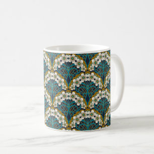 Caneca De Café Retro Nouveau - Curvas da Natureza e Flores Atempo