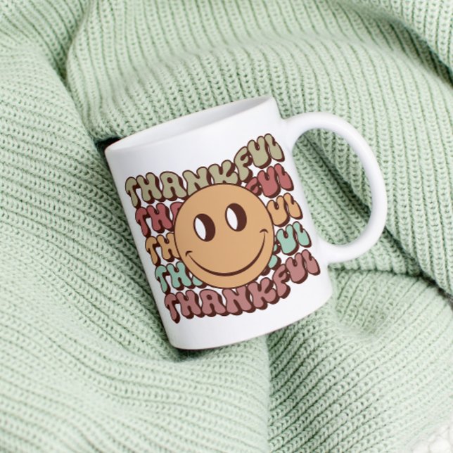 Caneca De Café Retro Obrigado Emoji Mug, Queda Família de Ação de (Criador carregado)
