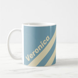 Caneca De Café Retro Oceano Três Listras com Nome