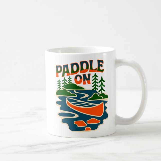 Caneca De Café Retro Paddle Na Canoa Adventure DesT-Shirt (Direita)