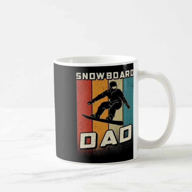 Caneca De Café Retro Pai de Snowboard Padre Snowboarde (Direita)