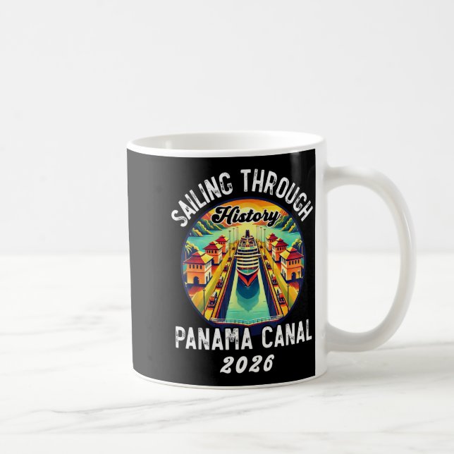 Caneca De Café Retro Panama C Panama Waterway Sailing Cruising 20 (Direita)