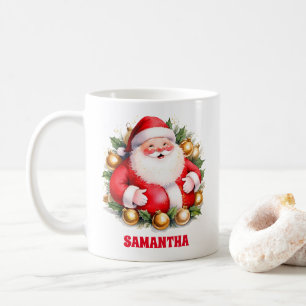 Caneca De Café Retro Papai Noel Crianças de Natal Hot Chocolate M