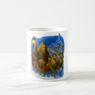 Caneca De Café Retro Pé Grande Papai Noel & Rena Vintage 90s Conf