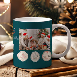 Caneca De Café Retro Pink Green Christmas