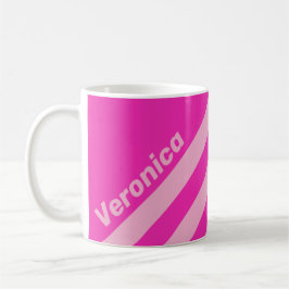 Caneca De Café Retro Pink Sky Three Stripes with Name