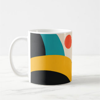 Caneca De Café Retro Pink Teal Blue Geometric Abstract