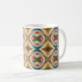 Caneca De Café Retro Pop Art Geometric Color Block Pattern
